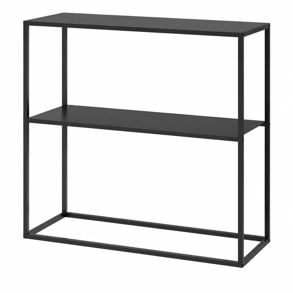 Consolle da Ingresso a 2 Ripiani Tavolo Consolle 90 × 30 × 75cm Nero, Moderno in Acciaio, per Salotto e Camera da Letto
