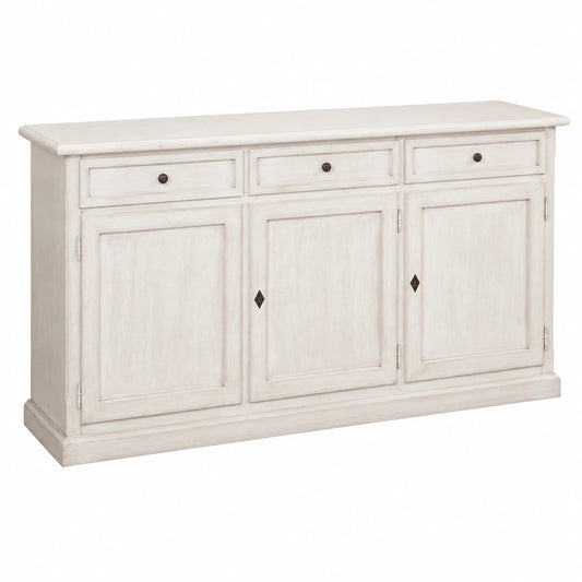 CREDENZA MADIA BUFFET IN LEGNO SHABBY CHIC 3 ANTE MOD MARTINI BIANCO ANTICATO
