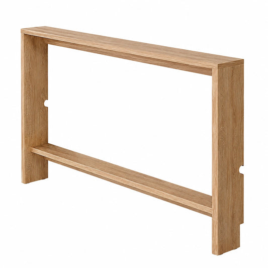 Tavolino Dietro Divano, Consolle Ingresso, Tavolo Portaoggetti da Corridoio, Piano in Legno, Montaggio Facile