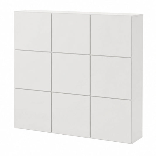 Mai & Mai Scarpiera da Ingresso 135 × 36 × 120cm, Bianco Opaco, Armadio Scarpiera Portascarpe Salvaspazio con 9 Ante + 18 Scomparti per Soggiorno