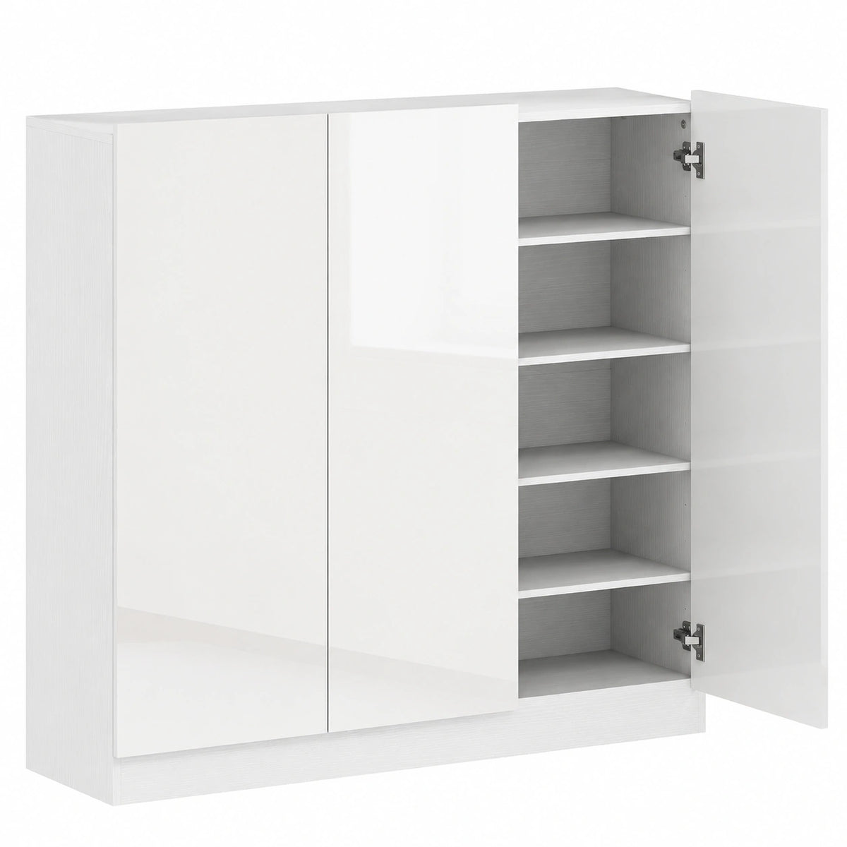 Scarpiera Ingresso, 4 Fori di Ventilazione, Multiuso, Bianco Lucido, Scarpiera Armadio