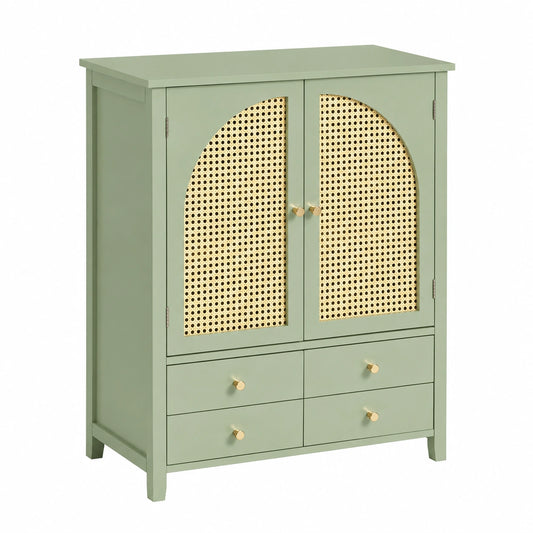Credenza con ante a traliccio 70 × 34 × 90cm per ingresso, Mobile salvaspazio con 2 ripiani regolabili in MDF E1, ante a traliccio, carico 50kg
