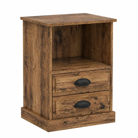 Armadio da comodino, in legno antico, 36 × 43 × 60 cm, in legno di ingegneria con ripiano e cassetto di, comodino rustico chic per camera da letto